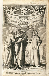 10322069
� Science Museum Library
Frontispiece of 'Cosmic System' by Galileo, 1663.