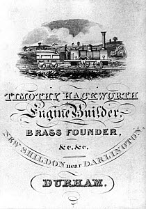 10301782
� Science Museum Pictorial
Trade card of Timothy Hackworth Engine Builders, Brass Founder etc., 1830.