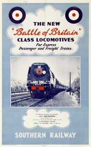 10174957
� NRM - Pictorial Collection
�The New Battle of Britain Class Locomotives', SR poster, 1948.