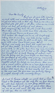 10436104
&copy; NMeM
Letter revealing the Cottingley Fairies photographs as fakes, 1983.