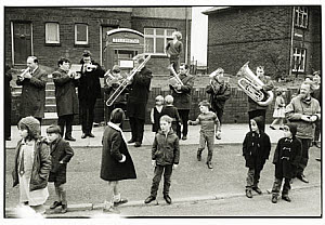 10452517
&copy; NMeM - Tony Ray-Jones
Bacup Coconut Dancers� Band, 1968.