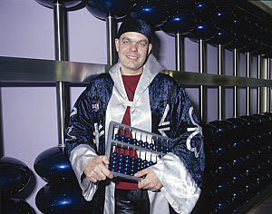 10326318
&copy; Science Museum
'Wizard' with giant abacus, Science Museum, London, June 2001.