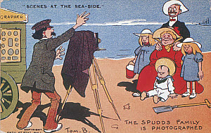 10306039
&copy; NMeM
'Scenes at the Sea-Side - the Spud family is photographed', c 1900.