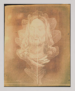 10454841
&copy; Royal Photographic Society
'Face of Christ superimposed on an oak leaf', 1839.