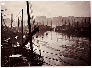 10428055
&copy; NMeM - Kodak Collection
Whitby Harbour at low tide, c 1905.