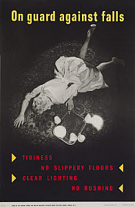 10411407
&copy; Health Education Authority
�On guard against falls�, public health poster, c 1950s.