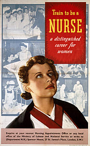 10174720
&copy; NRM - Pictorial Collection
'Train to be a Nurse, a Distinguished Career for Women�, poster, c 1940s.