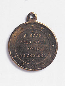 10318765
&copy; Science Museum
Brass amulet designed to protect against cholera, French, 1820-1880.