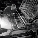 10414656
&copy;
Printers with letterpress printing machine, Bolton, 1957.