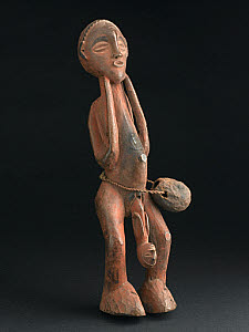 10551064
&copy; Science Museum
Wooden statue, depicting childbirth, from Angola, Bazombo tribe.