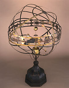 10212005
&copy; Science Museum
Large orrery with eight-day clock by Charles Butcher, 1733.