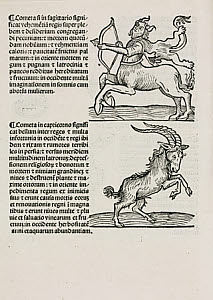 10436808
&copy; Science Museum Library
Sagittarius the archer and Capricorn the goat, 1489.