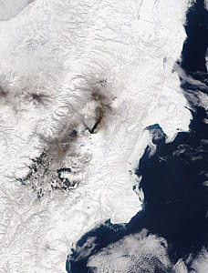 10459759
&copy; NASA
Klyuchevskaya volcano erupting, Kamchatka 24 March, 2005.