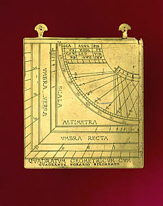 10196493
&copy; Science Museum
Brass horary quadrant, 1549.
