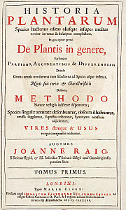 10411803
&copy; Science Museum Library
Title page from �The History of Plants� by John Ray, 1686.