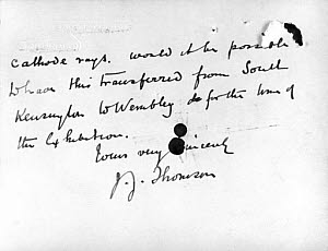10305014
&copy; Science Museum
Letter from Sir Joseph J Thomson, English physicist , 1924.