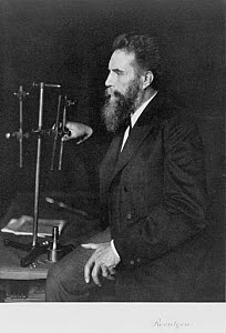 10302830
&copy; Science Museum Pictorial
Wilhelm Conrad Roentgen, German physicist, at his workbench, 1906.