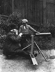 10438832
&copy; Science Museum Library
Maxim with machine gun, c 1880s.