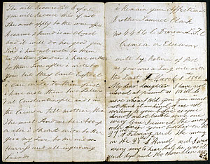 10404947
&copy; Science Museum Archive
Letter from Samuel Clark to his sister, February 1856.