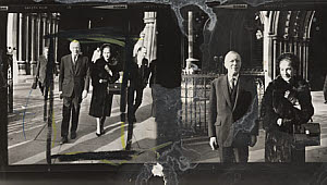 10471752
&copy; NMeM Daily Herald Archive
Jack Whittingham and his wife, the Law Courts, London, 22 November 1963.