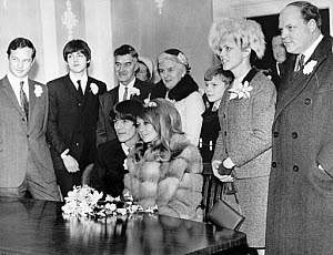 10296154
Beatle George Harrison marrying model Patti Boyd, 21 January 1966.