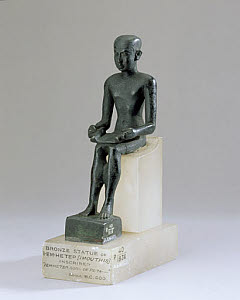 10328955
&copy; Science Museum
Bronze seated figurine of the young Imhotep, 900 BC - 300 BC.
