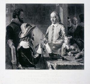 10200857
&copy; Science Museum Pictorial
William Harvey demonstrating to King Charles, c 1616.
