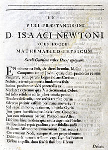 10318865
&copy; Science Museum Library
Page one of Edmond Halley's Ode to Newton, 1687.