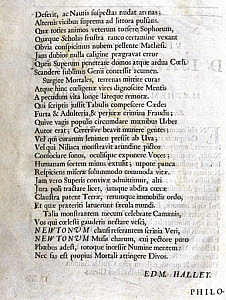 10318866
&copy; Science Museum Library
Page two of Edmond Halley's Ode to Newton, 1687.