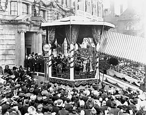 10318584
&copy; Science Museum
King Edward VII opening a 'Hearts of Oak Benefit Society� building, 1906.