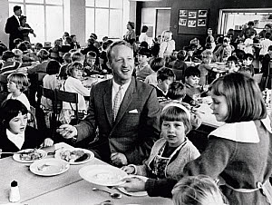 10309743
Children eating in a school canteen, September 1967.