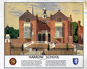10174005
&copy; NRM - Pictorial Collection
�Harrow School�, LMS poster, 1923-1947.