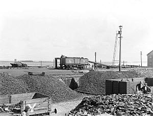 10444522
&copy; National Railway Museum
Coal wagons at Formby power station, Merseyside, c 1928.