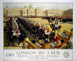 10173224
&copy; NRM - Pictorial Collection
�London by LMS - Trooping the Colour, Whitehall�, LMS poster, 1930.