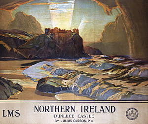 10173746
&copy; NRM - Pictorial Collection
�Dunluce Castle, Northern Ireland', LMS poster, 1924.