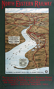 10175848
&copy; NRM - Pictorial Collection
Hull Docks and the Humber Estuary, NER poster map, 1900-1915.