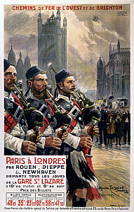 10173949
&copy; NRM - Pictorial Collection
Scots pipers, LBSCR poster, 1907.