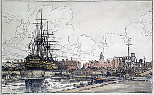 10301864
&copy; NRM - Pictorial Collection
HMS 'Victory' at Portsmouth, c 1920s.