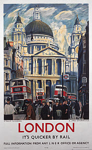 10174375
&copy; NRM - Pictorial Collection
'London - St Paul's Cathedral', LNER poster, 1939.