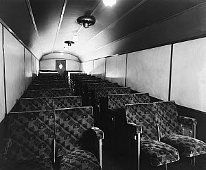 10449475
&copy; National Railway Museum
Seats inside a cinema coach, June 1937.