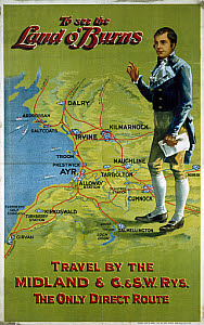 10175077
© NRM - Pictorial Collection
‘To see the land o'Burns’, MR/GSWR poster, 1870-1913. 10175077
© NRM - Pictorial Collection
‘To see the land o'Burns’, MR/GSWR poster, 1870-1913.