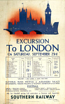 10173283
&copy; National Railway Museum
Excursion to London, Southern Railway poster, 1939.