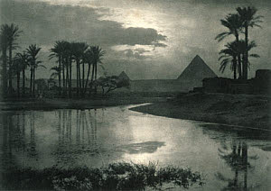10461286
&copy; TBC / Royal Photographic Society
'Evening Near the Pyramids', 1896.