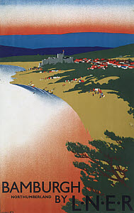 10175991
&copy; NRM - Pictorial Collection
'Bamburgh by LNER', LNER poster, 1936.