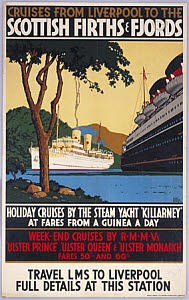 10175896
&copy; National Railway Museum
'Cruises from Liverpool to the Scottish Firths & Fjords', LMS poster, c 1930s.