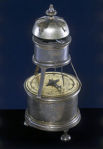 10239725
&copy; Science Museum
Calendar table timepiece with detachable alarm, German, c 1600.