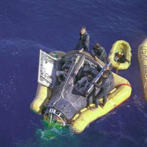 10459627
&copy; NASA
Splash-down in the Pacific Ocean, Gemini 8 space mission, 1966.
