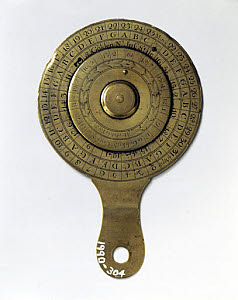 10205130
&copy; Science Museum
Perpetual calendar, English, 18th century.