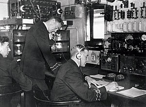 10318632
Wireless room on board the P&O Liner 'Viceroy of India', February 1934. Photograph by Leslie Cardew.
