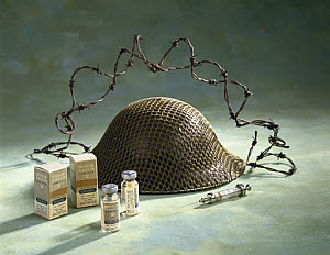 10290347
&copy; Science Museum
Glaxo crystalline penicillin and hypodermic needle, 1947.